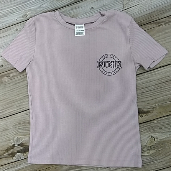 PINK Victoria's Secret Tops - 2/$18 VS PINK ribbed tee. Rosy beige. Xs